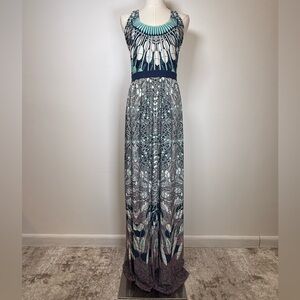 BCBGMaxAzria ‘Adriene’ Sleeveless Geometric Print Maxi Dress Women’s Size Small